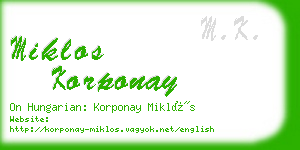 miklos korponay business card